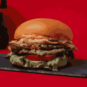 Smash double hamburger with bacon